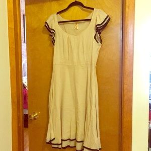 Anthropologie blush pink linen dress